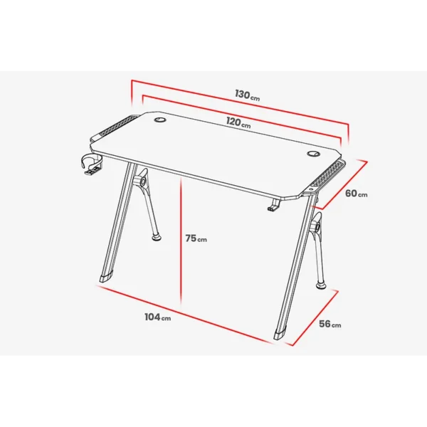 Bureau Gamer RGB DEADSKULL TD 02